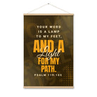 Psalm 119:105 - Bible Verse, lamp to my feet Enhanced Matte Paper Poster With Hanger