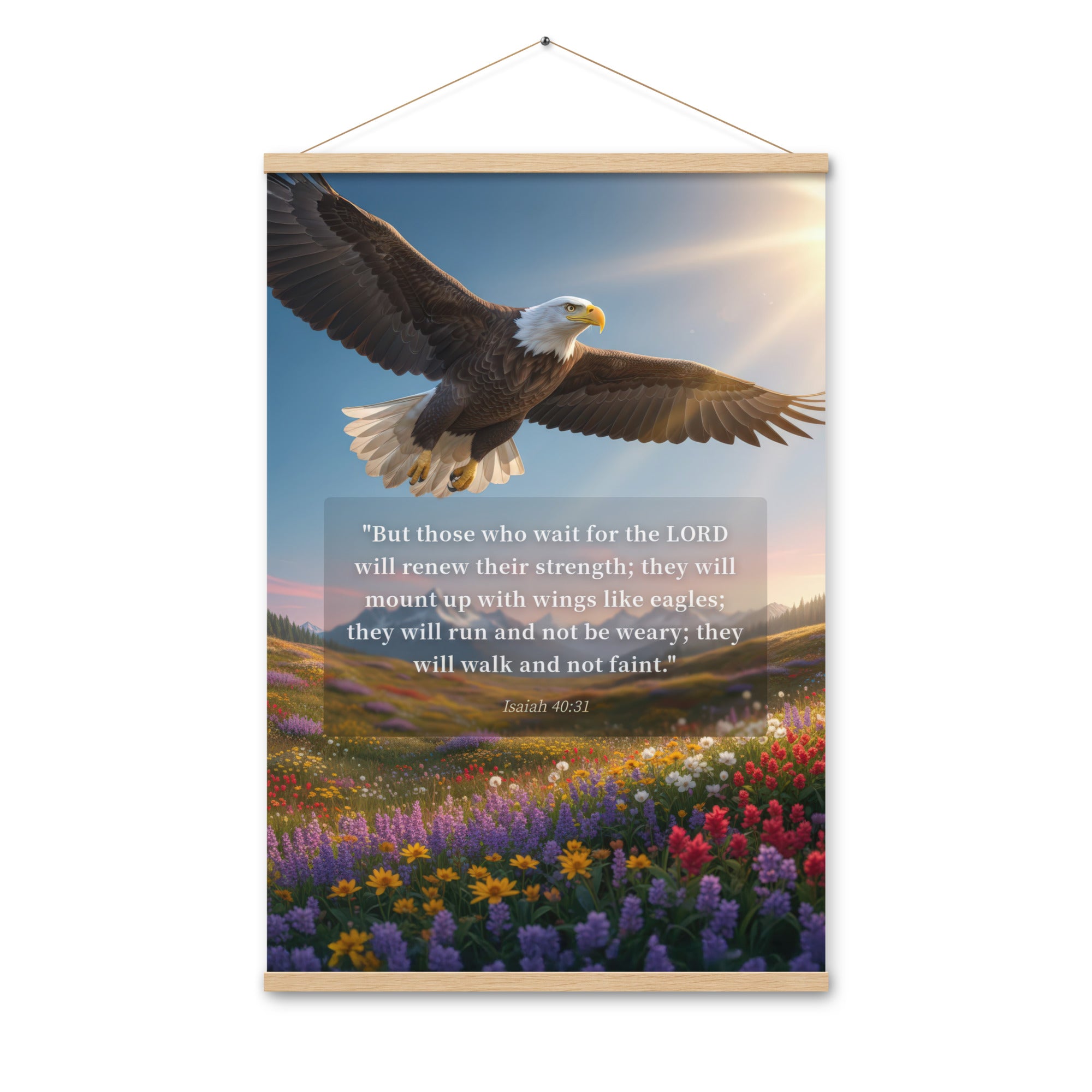 Isaiah 40:31 Bible Verse Who Wait Enhanced Matte Paper Poster With Hanger Oak 24″×36″