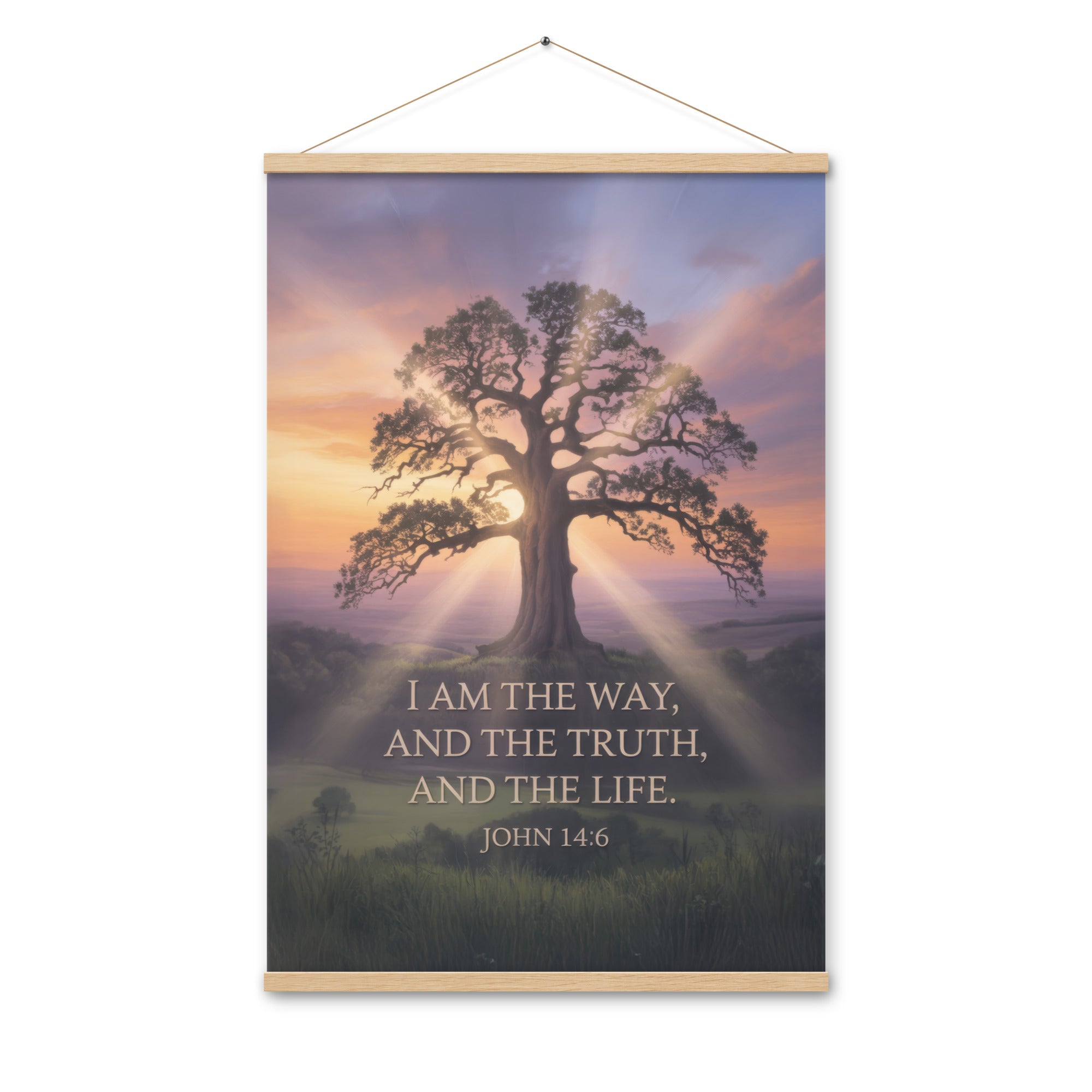 John 14:6 Bible Verse Jesus said Enhanced Matte Paper Poster With Hanger Oak 24″×36″