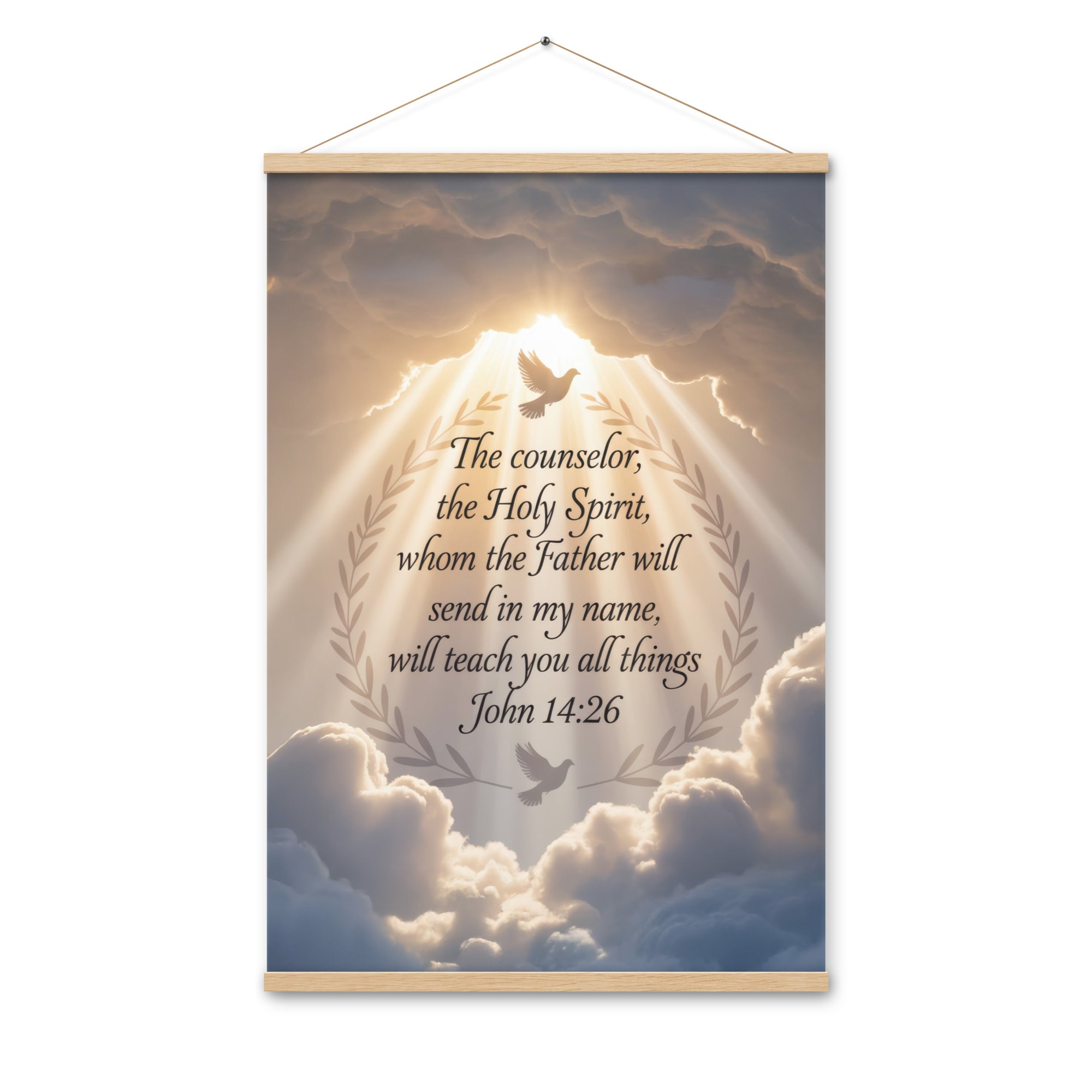 John 14:26 Bible Verse Counselor Enhanced Matte Paper Poster With Hanger Oak 24″×36″