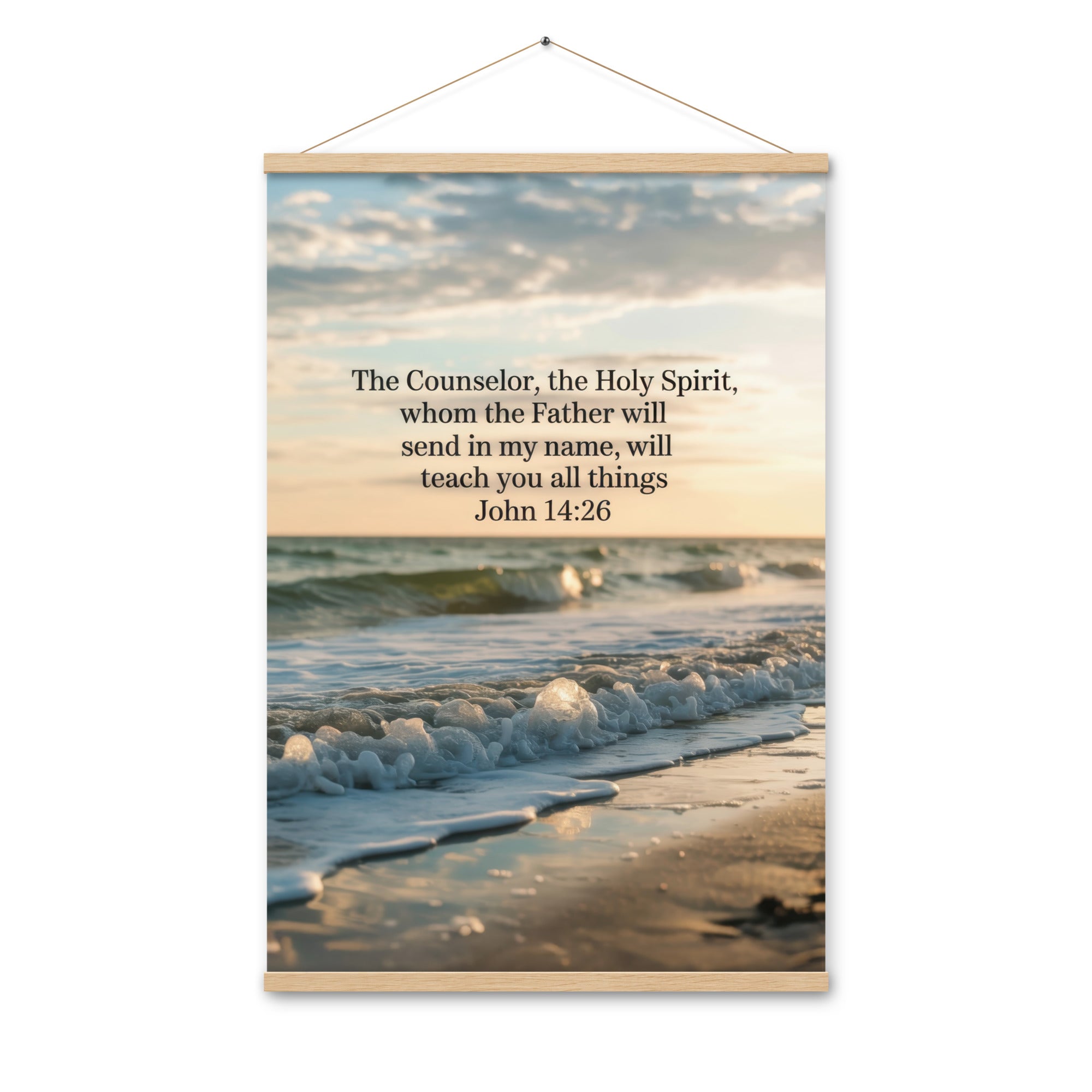 John 14:26 Bible Verse You All Enhanced Matte Paper Poster With Hanger Oak 24″×36″