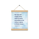 Phil 4:19 - Bible Verse, God will supply Enhanced Matte Paper Poster With Hanger