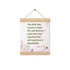 John 10:10 - Bible Verse, Abundant Life Enhanced Matte Paper Poster With Hanger