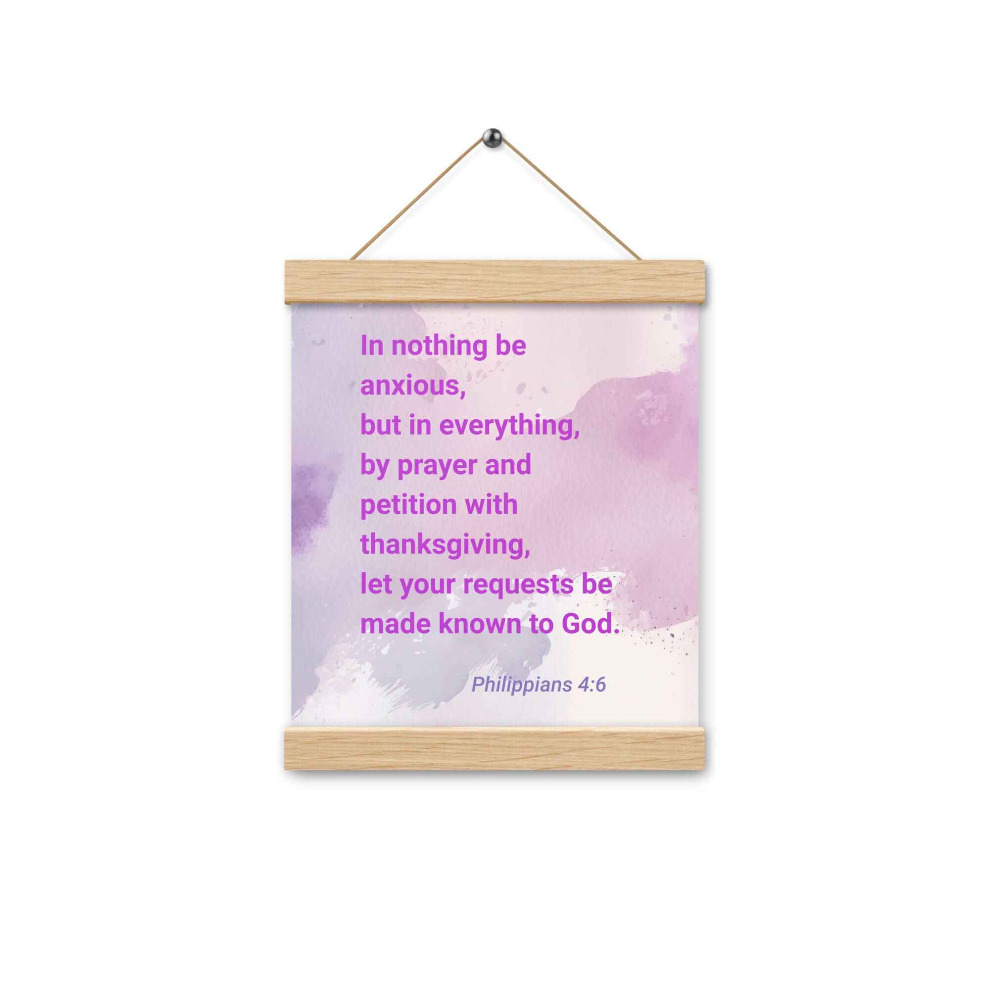 Phil 4:6 - Bible Verse, Prayer and Petition Enhanced Matte Paper Poster With Hanger