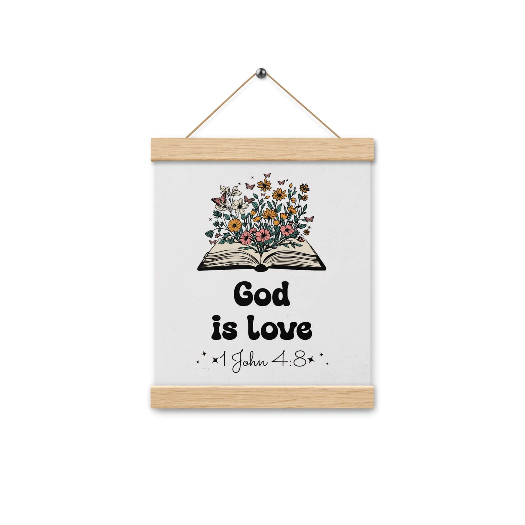 1 John 4:8 - Bible Verse, God is Love Enhanced Matte Paper Poster With Hanger