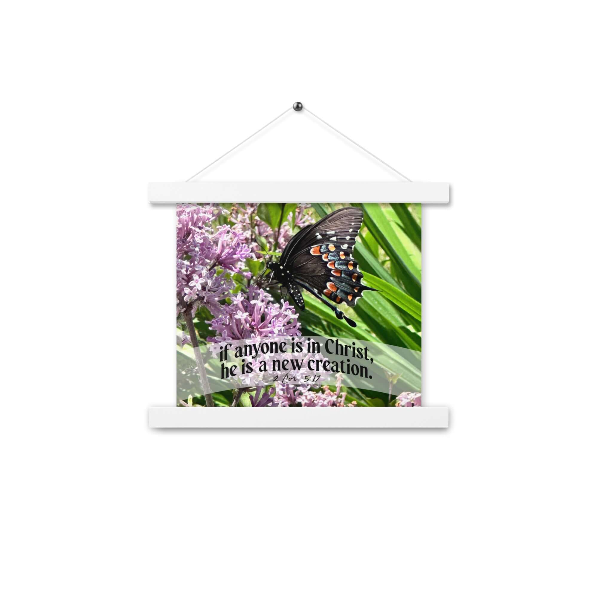 2 Cor. 5:17 Bible Verse, Butterfly Hanger Poster