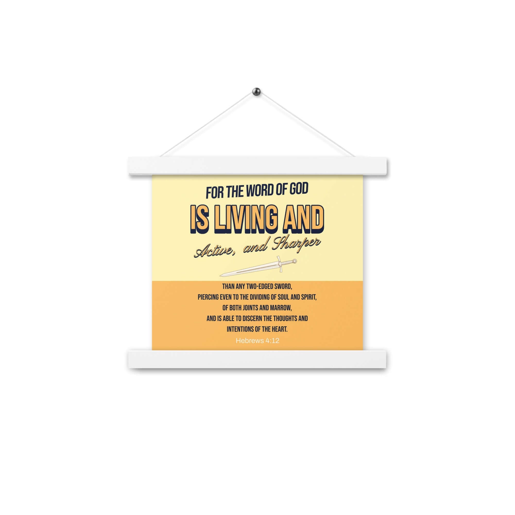 Heb 4:12 - Bible Verse, living and active Enhanced Matte Paper Poster With Hanger