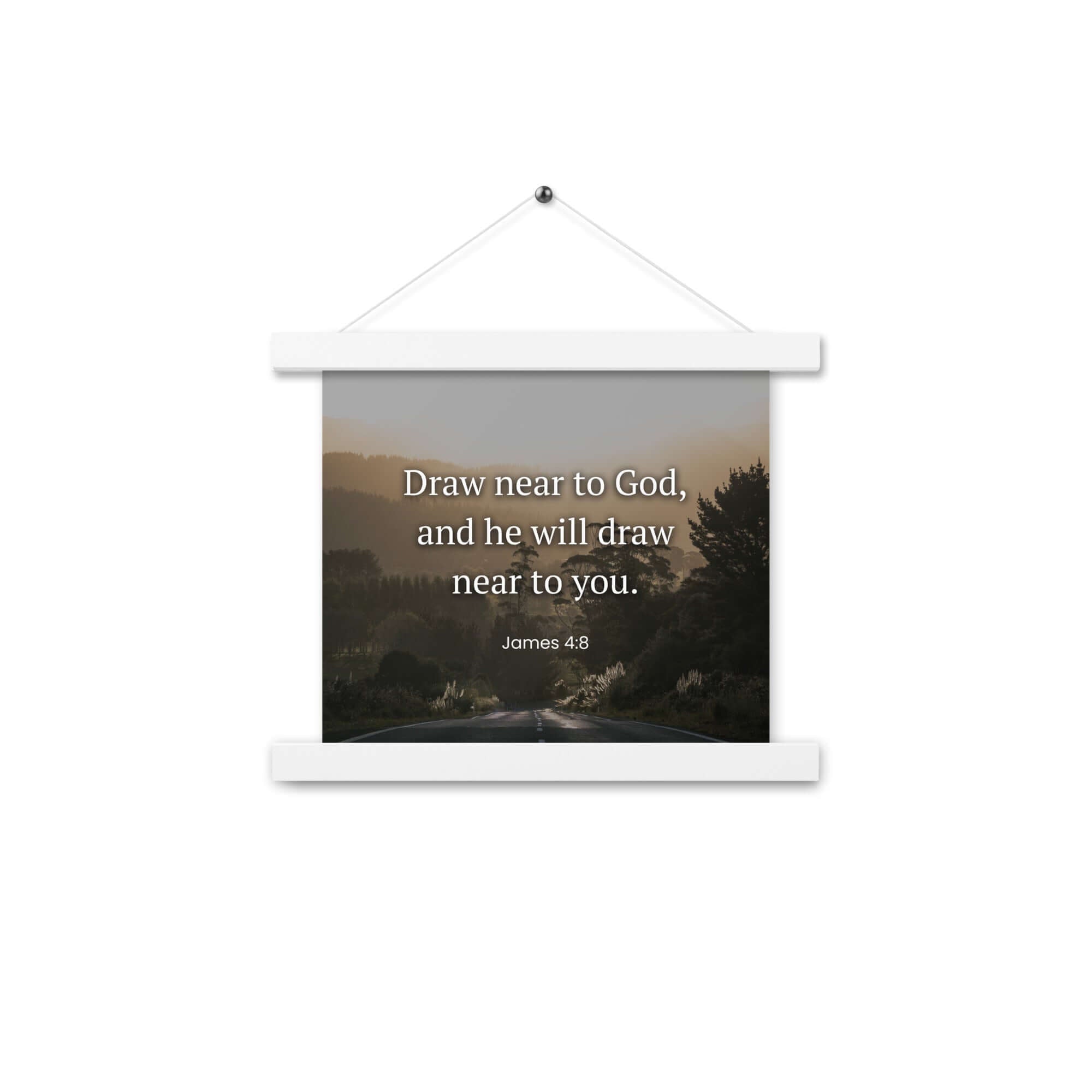 James 4:8 Bible Verse, Cleanse your Enhanced Matte Paper Poster With Hanger