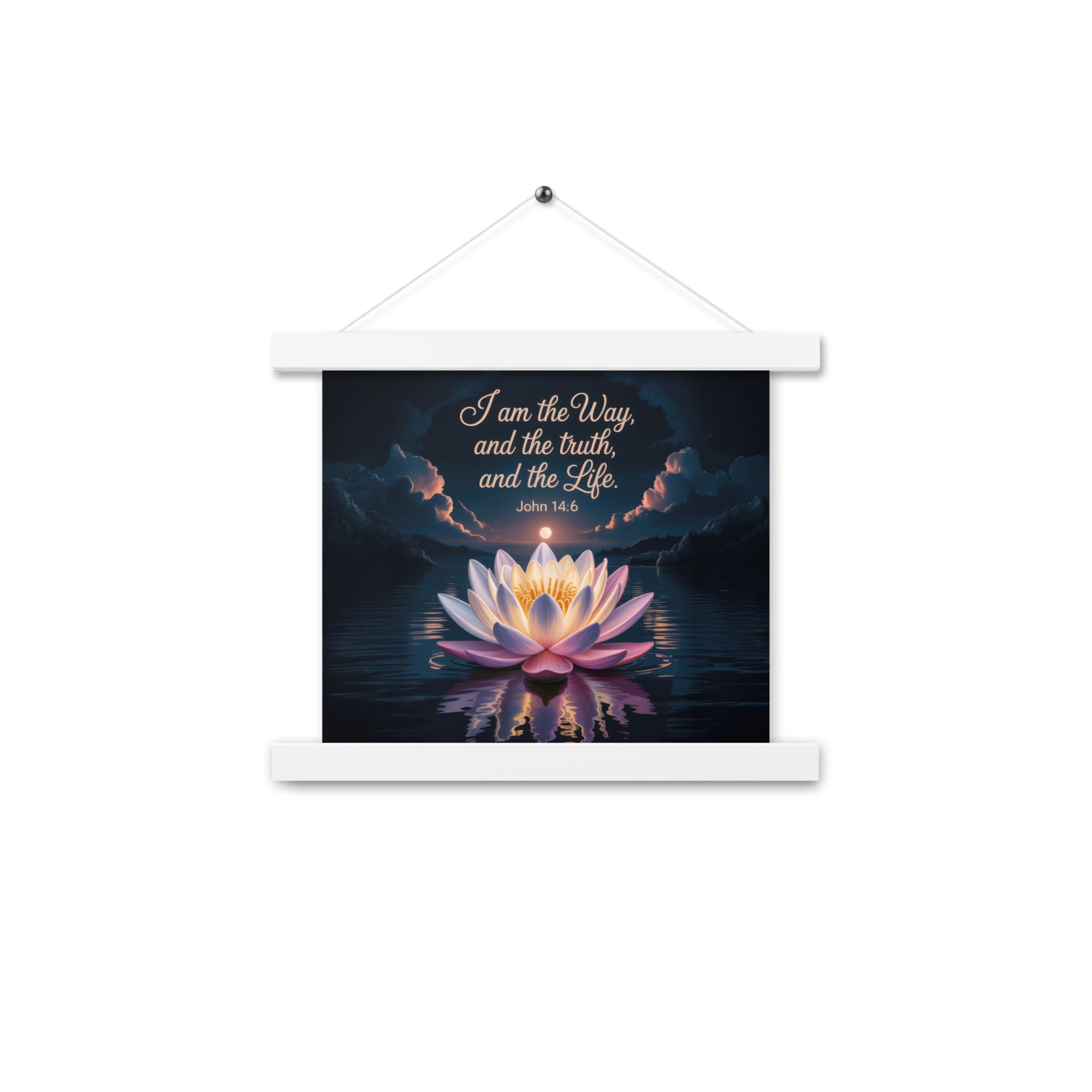 John 14:6 Bible Verse The Way Enhanced Matte Paper Poster With Hanger White 10″×10″