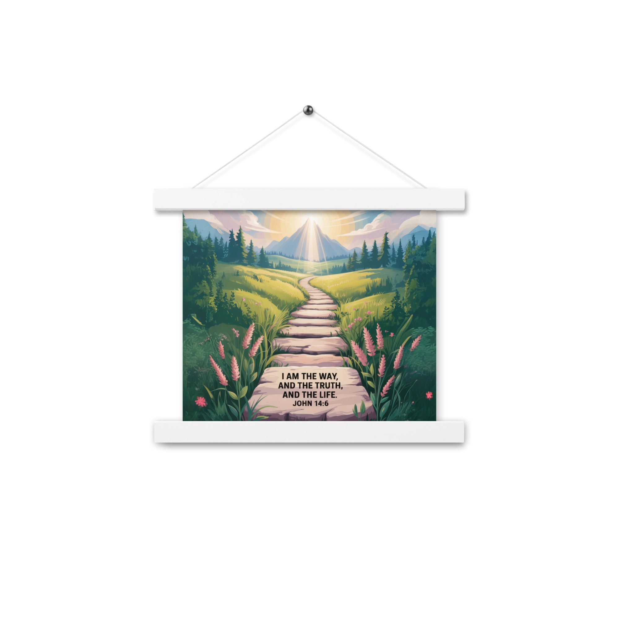 John 14:6 Bible Verse The Truth Enhanced Matte Paper Poster With Hanger White 10″×10″