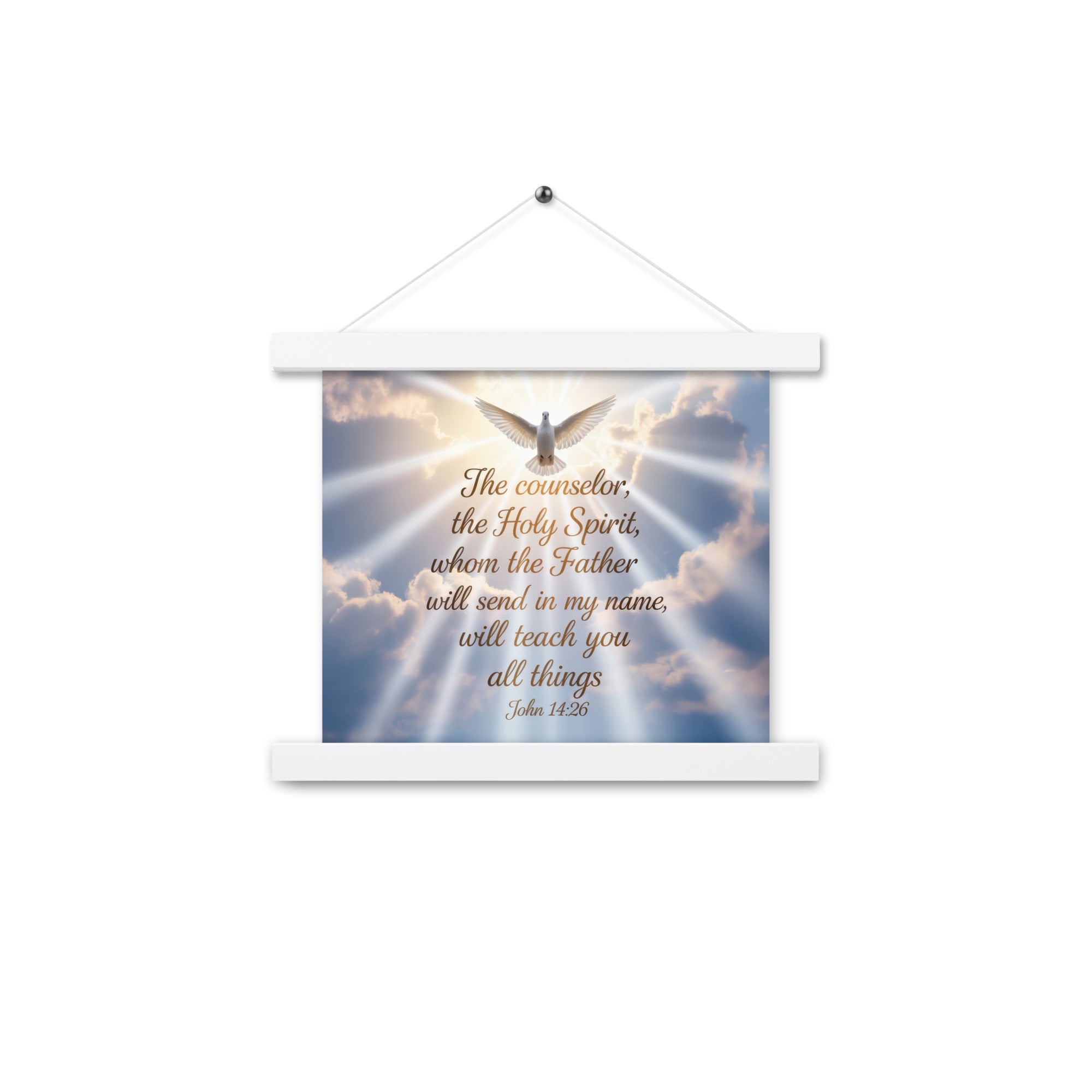 John 14:26 Bible Verse Father Enhanced Matte Paper Poster With Hanger White 10″×10″