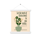 Col 3:16 - Bible Verse, word of Christ Enhanced Matte Paper Poster With Hanger