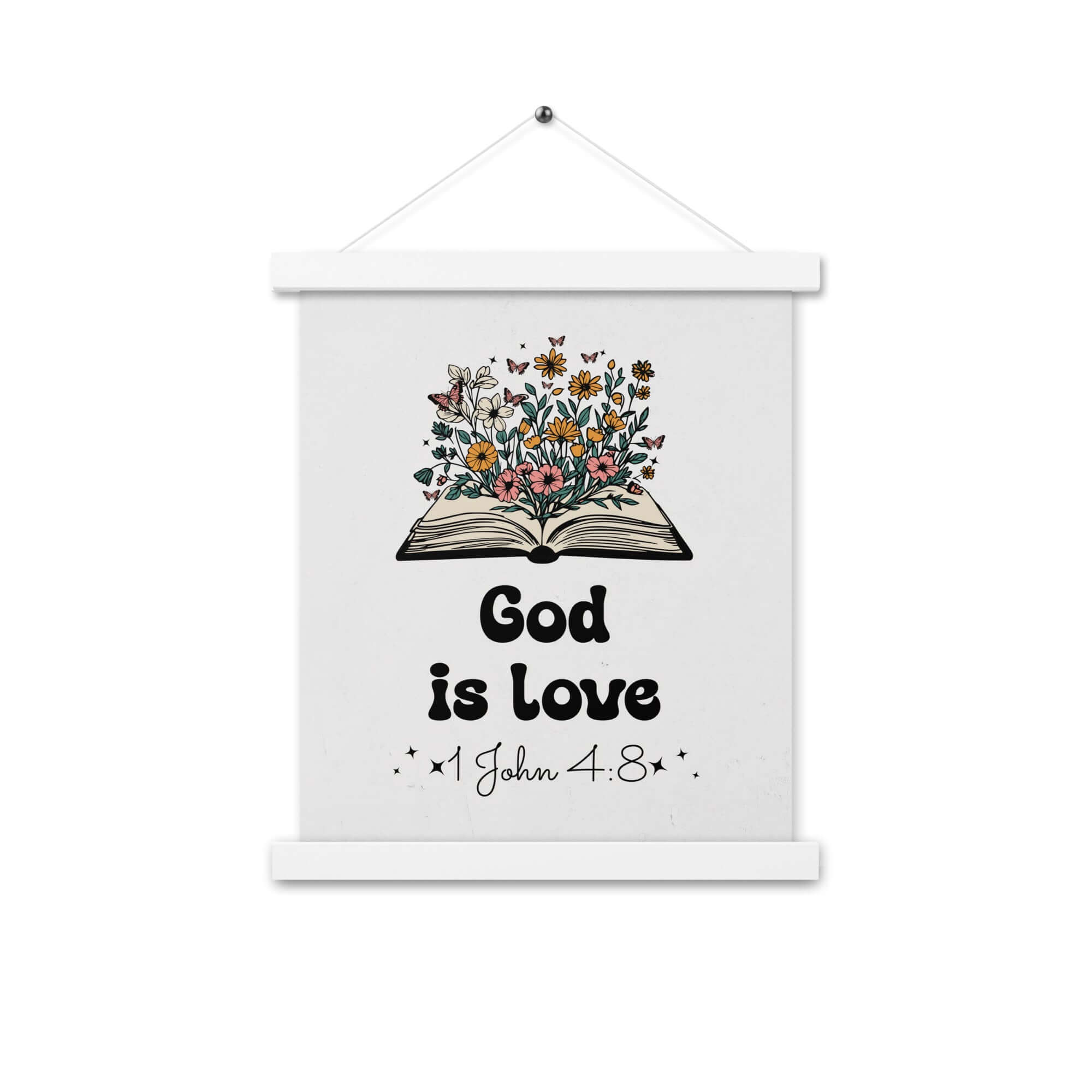 1 John 4:8 - Bible Verse, God is Love Enhanced Matte Paper Poster With Hanger