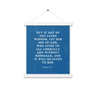 James 1:5 Bible Verse, gives to all Enhanced Matte Paper Poster With Hanger