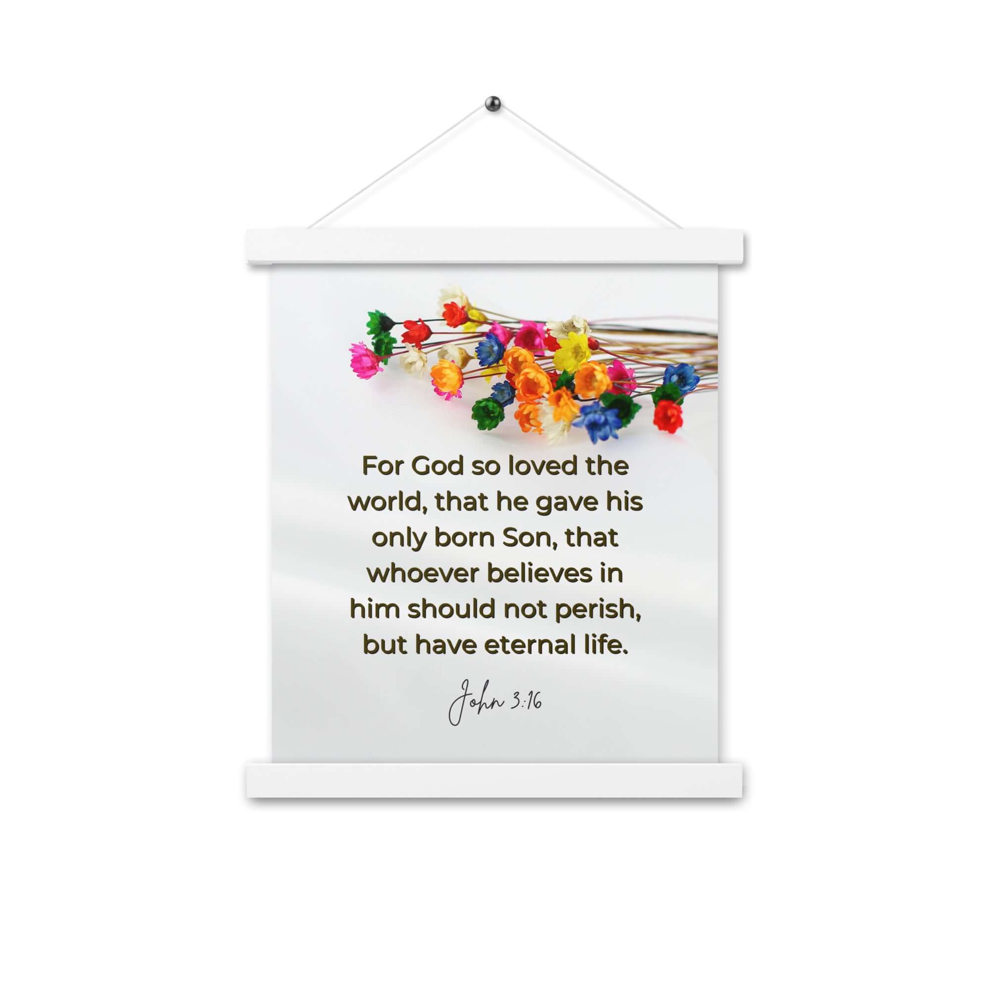 John 3:16 Bible Verse, He gave His Son Enhanced Matte Paper Poster With Hanger