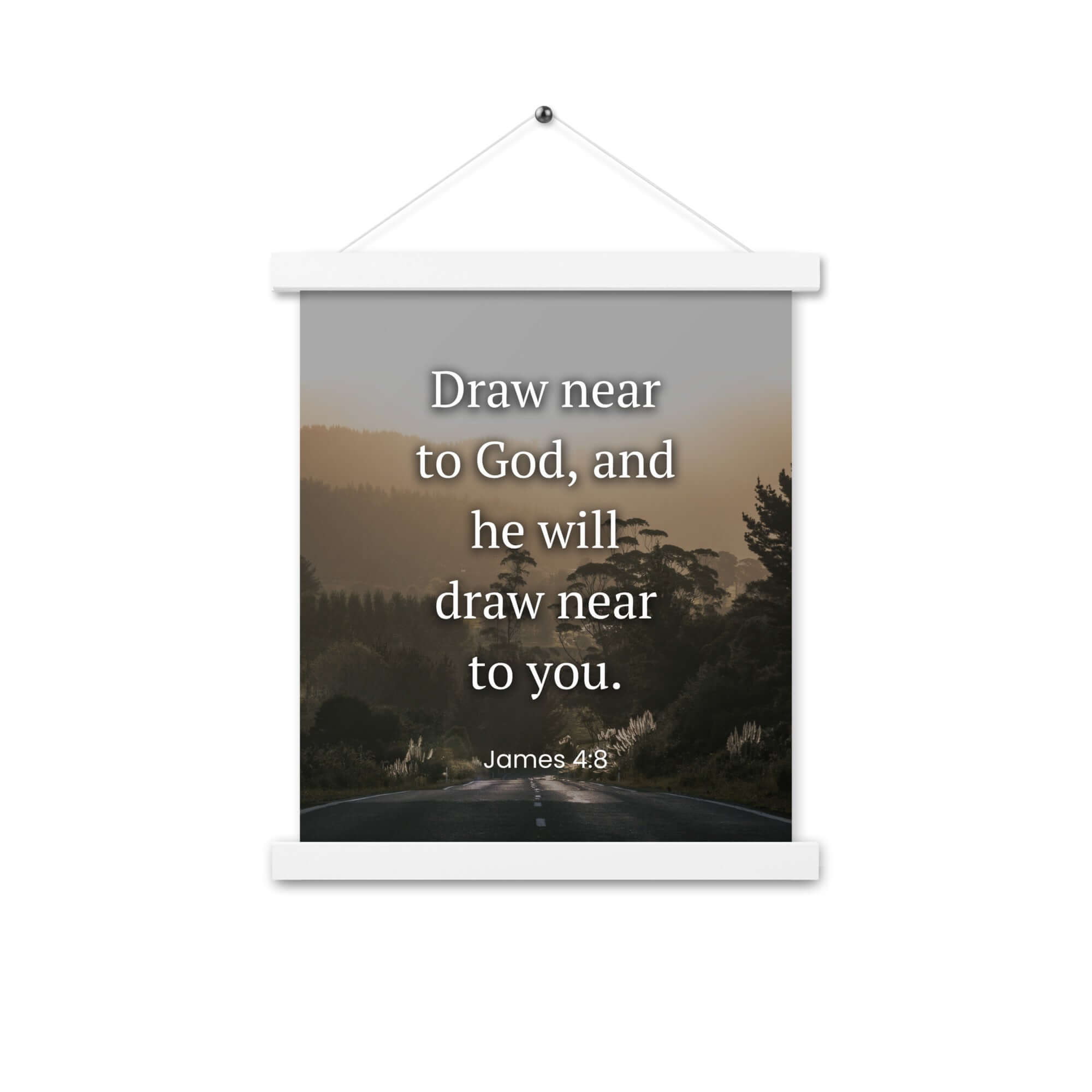 James 4:8 Bible Verse, Cleanse your Enhanced Matte Paper Poster With Hanger