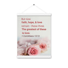 1 Cor 13:13 - Bible Verse, The Greatest is Love Hanger Poster