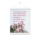 Eph 2:8 - Bible Verse, saved through faith Enhanced Matte Paper Poster With Hanger