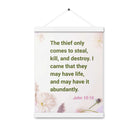 John 10:10 - Bible Verse, Abundant Life Enhanced Matte Paper Poster With Hanger