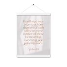 Revelation 21:4 Bible Verse, He will wipe Enhanced Matte Paper Poster With Hanger