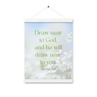 James 4:8 Bible Verse, Draw near Enhanced Matte Paper Poster With Hanger