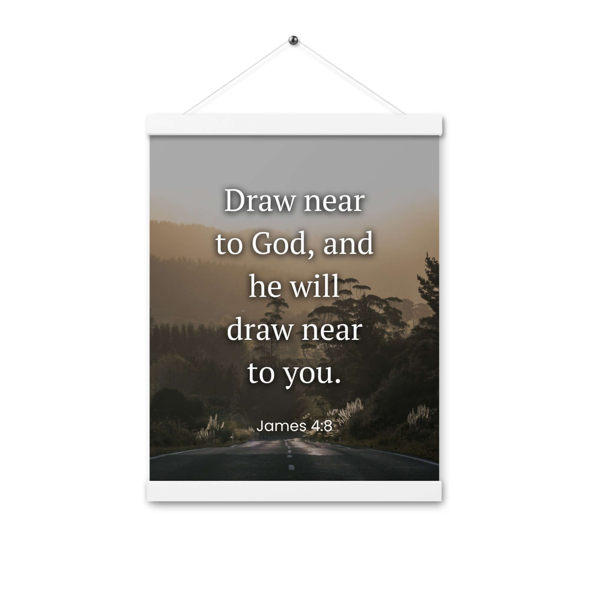 James 4:8 Bible Verse, Cleanse your Enhanced Matte Paper Poster With Hanger