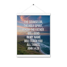 John 14:26 Bible Verse will teach Enhanced Matte Paper Poster With Hanger White 12″×16″
