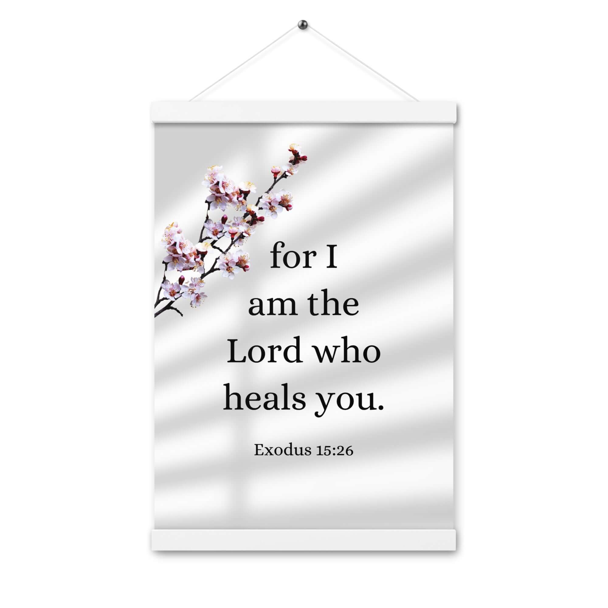 Exodus 15:26 Bible Verse, diligently listen Enhanced Matte Paper Poster With Hanger