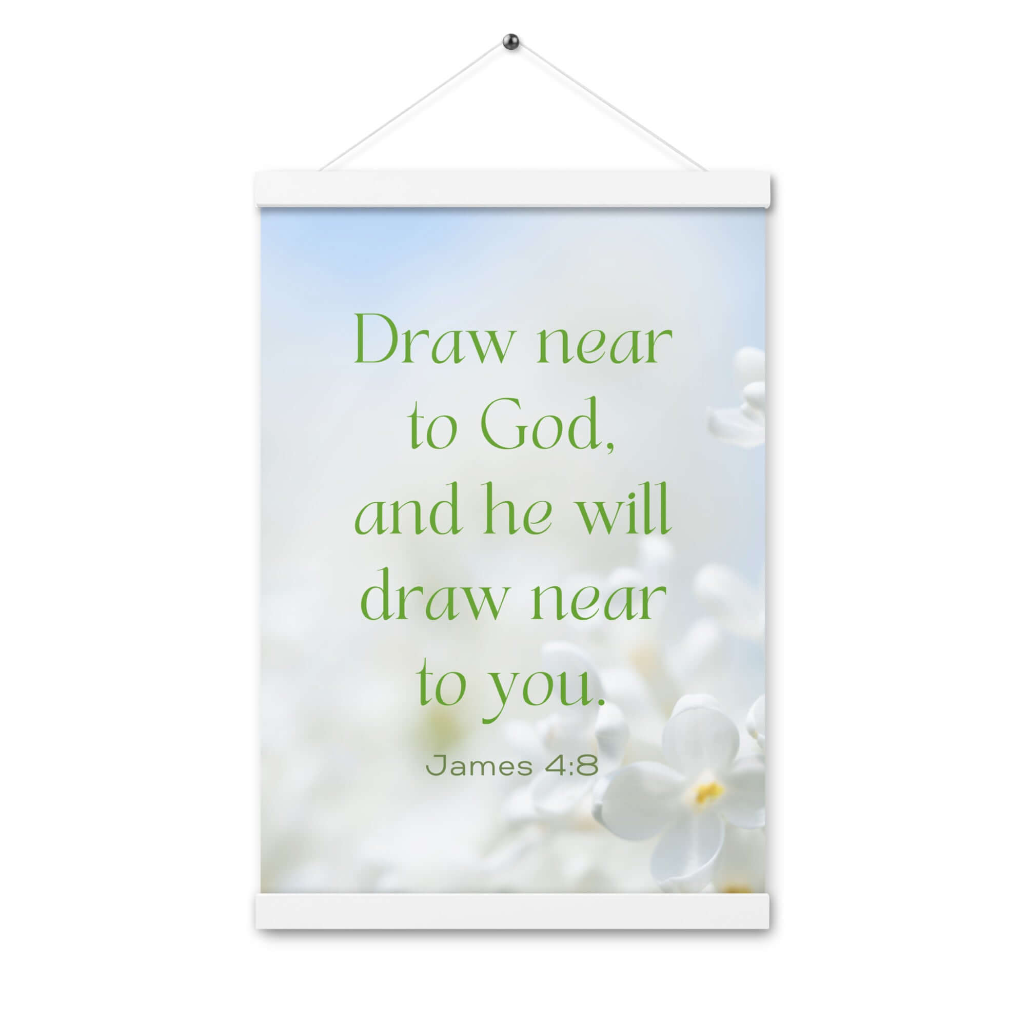James 4:8 Bible Verse, Draw near Enhanced Matte Paper Poster With Hanger