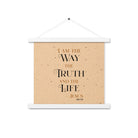 John 14:6 Bible Verse, Color Text Brown Background Hanger Poster