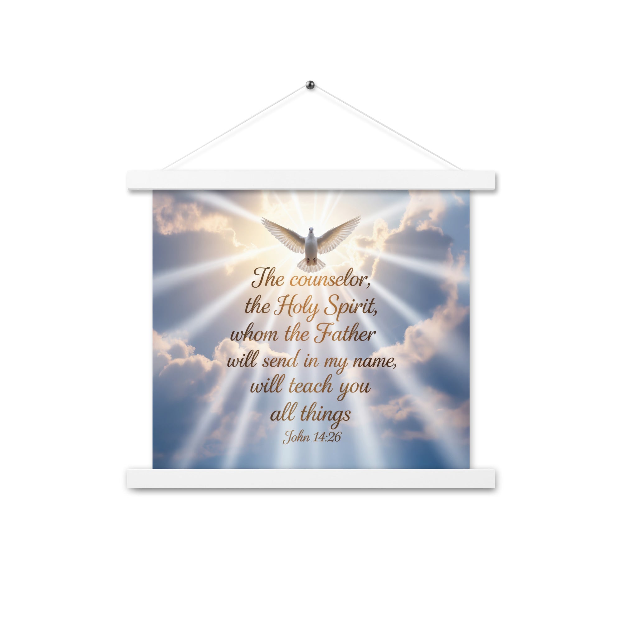 John 14:26 Bible Verse Father Enhanced Matte Paper Poster With Hanger White 14″×14″