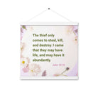 John 10:10 - Bible Verse, Abundant Life Enhanced Matte Paper Poster With Hanger