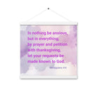 Phil 4:6 - Bible Verse, Prayer and Petition Enhanced Matte Paper Poster With Hanger