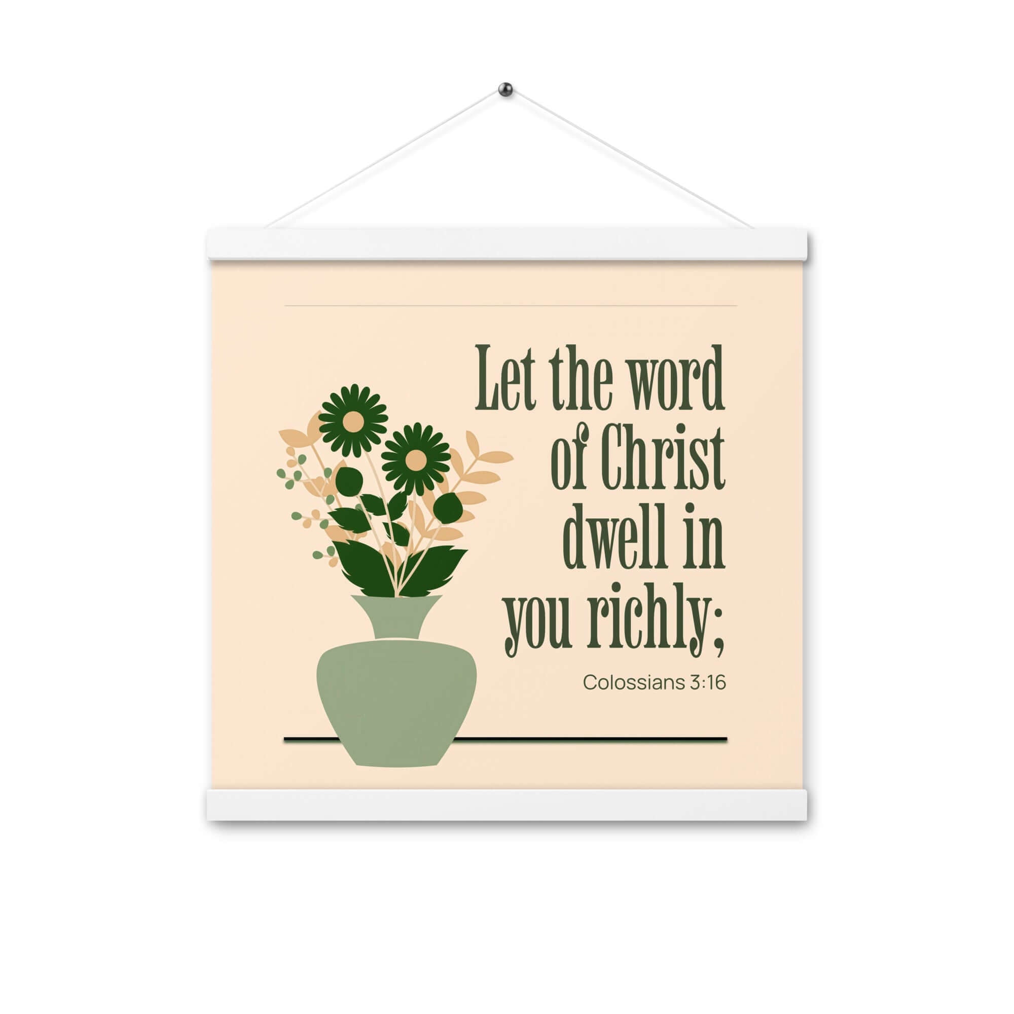 Col 3:16 - Bible Verse, word of Christ Enhanced Matte Paper Poster With Hanger