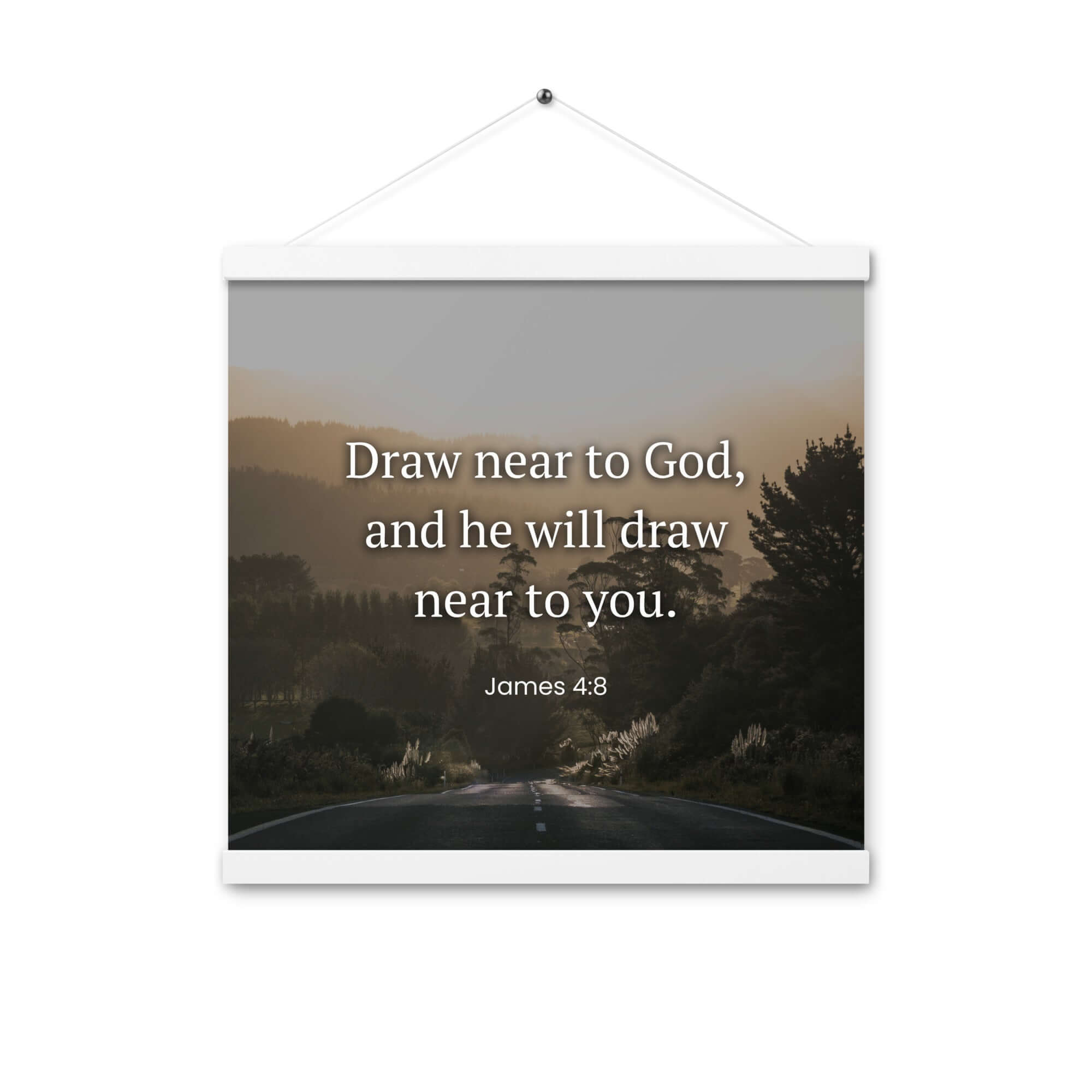 James 4:8 Bible Verse, Cleanse your Enhanced Matte Paper Poster With Hanger