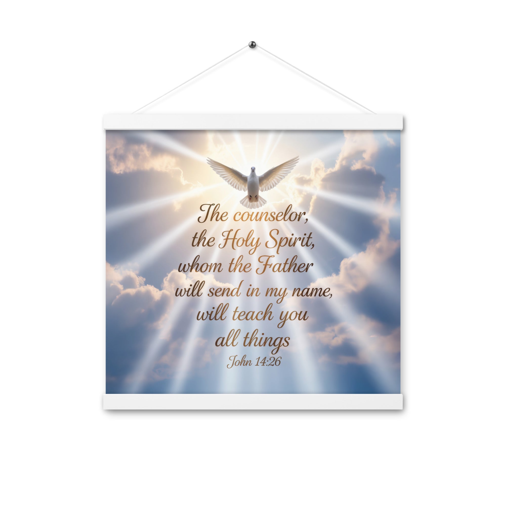 John 14:26 Bible Verse Father Enhanced Matte Paper Poster With Hanger White 16″×16″