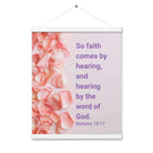 Romans 10:17 - Bible Verse, faith comes by Enhanced Matte Paper Poster With Hanger