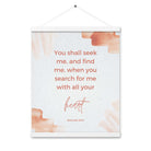 Jeremiah 29:13 - Bible Verse, find me Enhanced Matte Paper Poster With Hanger