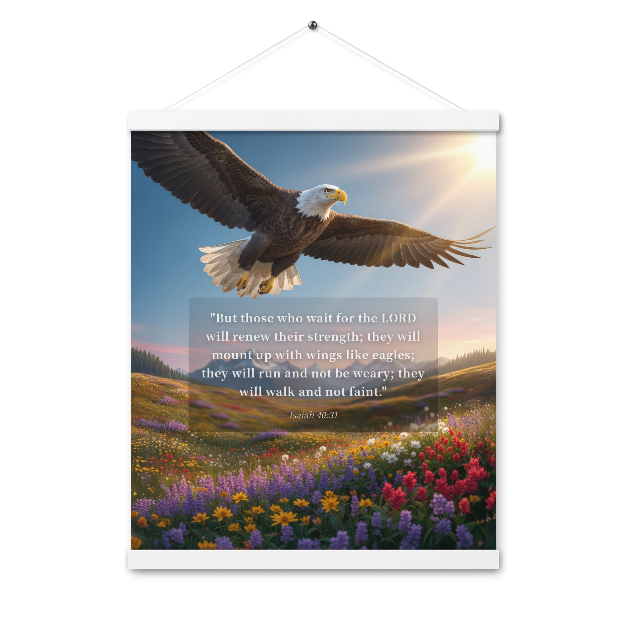 Isaiah 40:31 Bible Verse Who Wait Enhanced Matte Paper Poster With Hanger White 16″×20″