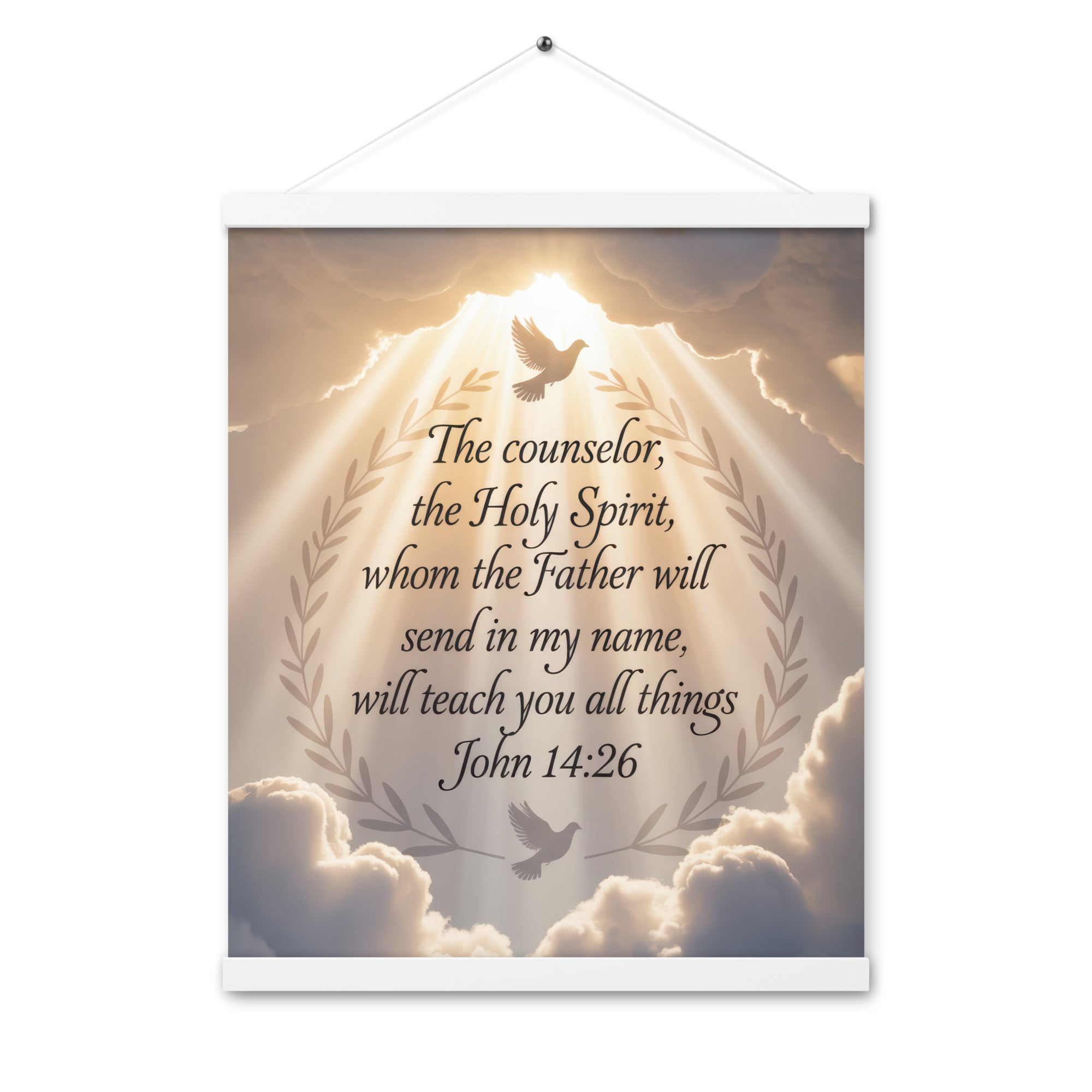 John 14:26 Bible Verse Counselor Enhanced Matte Paper Poster With Hanger White 16″×20″