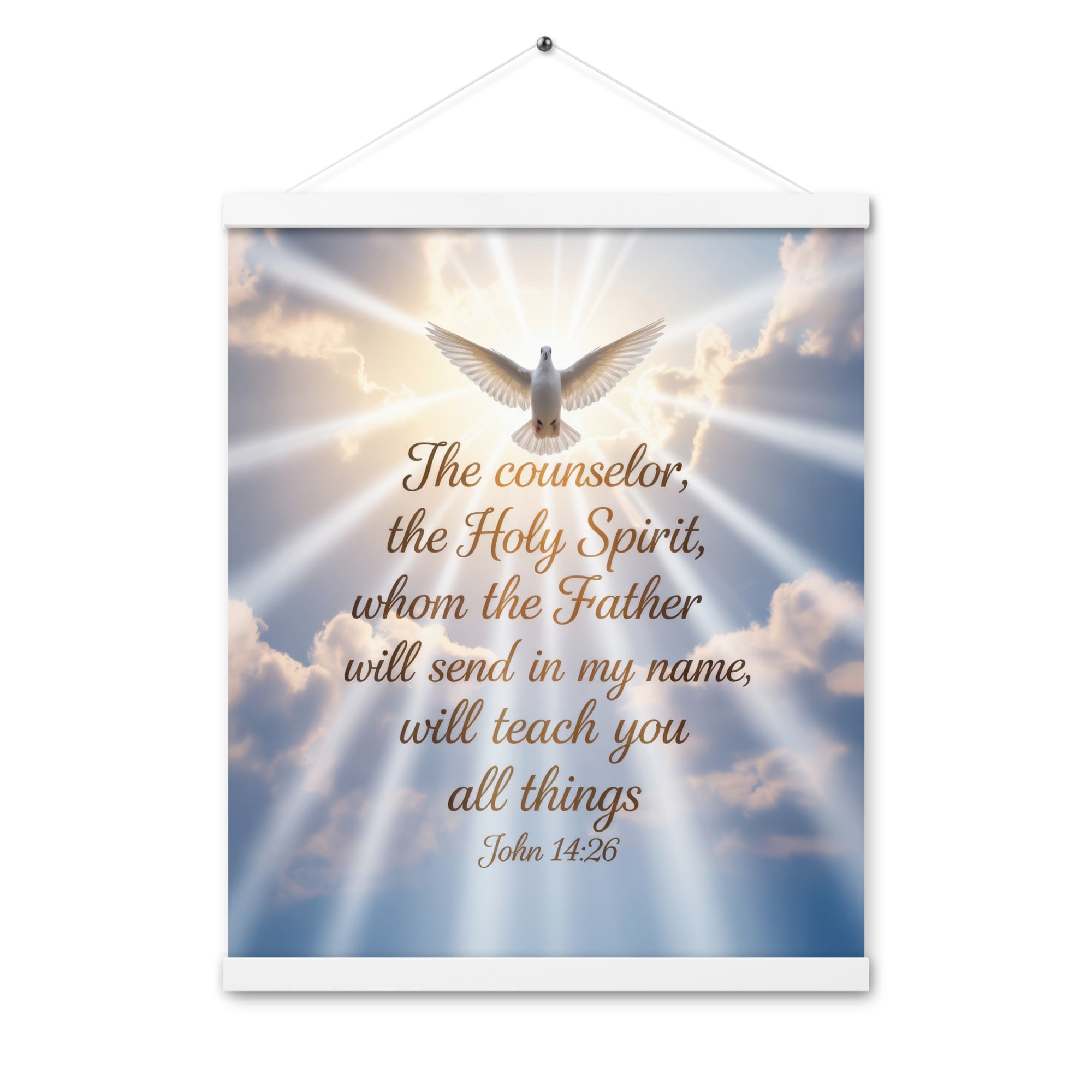 John 14:26 Bible Verse Father Enhanced Matte Paper Poster With Hanger White 16″×20″