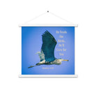 Matt 6:26, Graceful Heron, He'll Care for You Hanger Poster