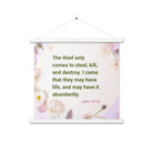 John 10:10 - Bible Verse, Abundant Life Enhanced Matte Paper Poster With Hanger