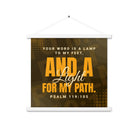 Psalm 119:105 - Bible Verse, lamp to my feet Enhanced Matte Paper Poster With Hanger