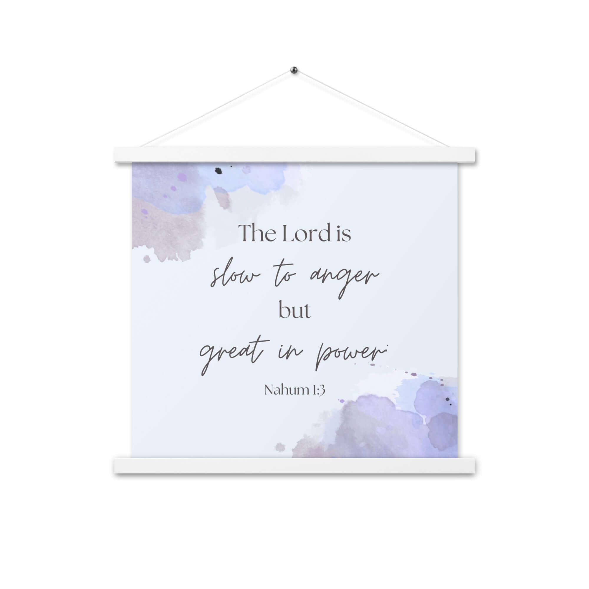 Nahum 1:3 Bible Verse, great in power Enhanced Matte Paper Poster With Hanger