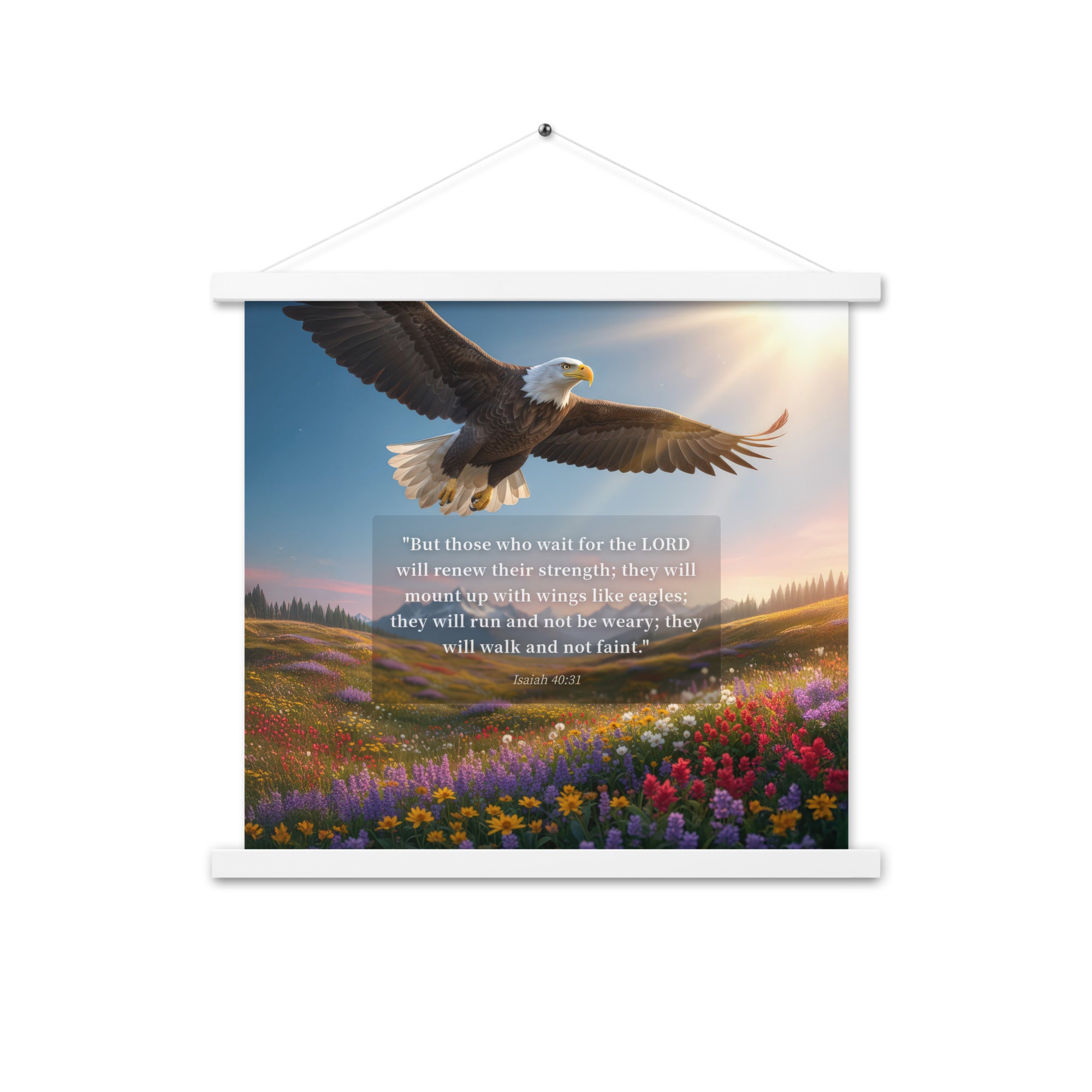 Isaiah 40:31 Bible Verse Who Wait Enhanced Matte Paper Poster With Hanger White 18″×18″