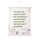 John 10:10 - Bible Verse, Abundant Life Enhanced Matte Paper Poster With Hanger