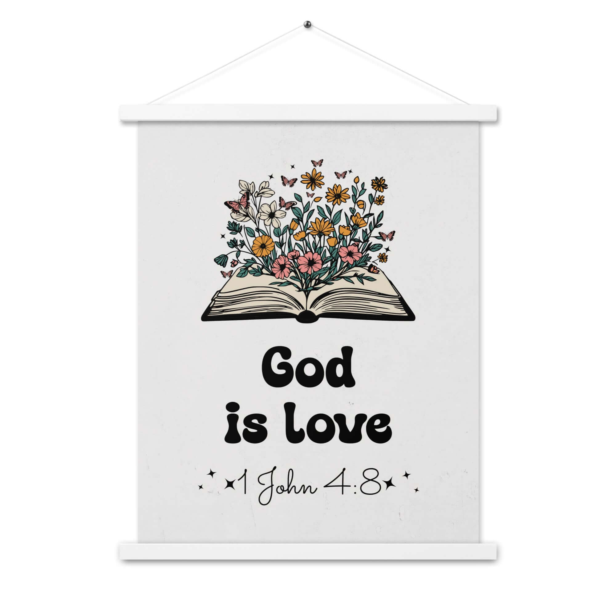 1 John 4:8 - Bible Verse, God is Love Enhanced Matte Paper Poster With Hanger