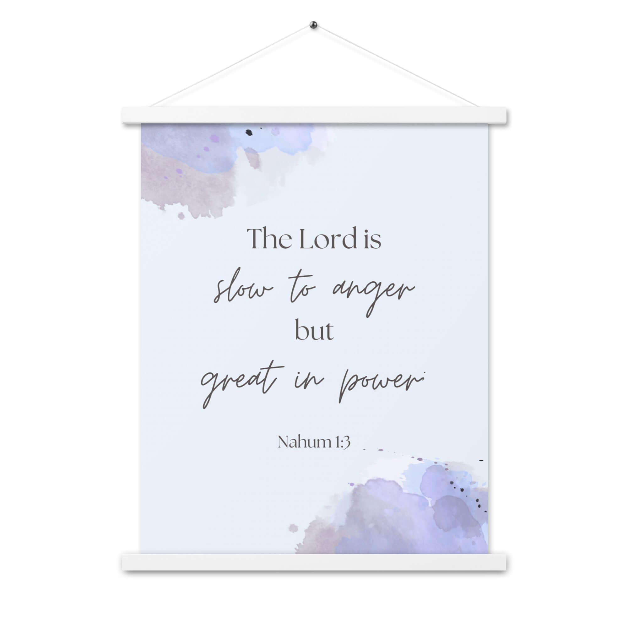 Nahum 1:3 Bible Verse, great in power Enhanced Matte Paper Poster With Hanger