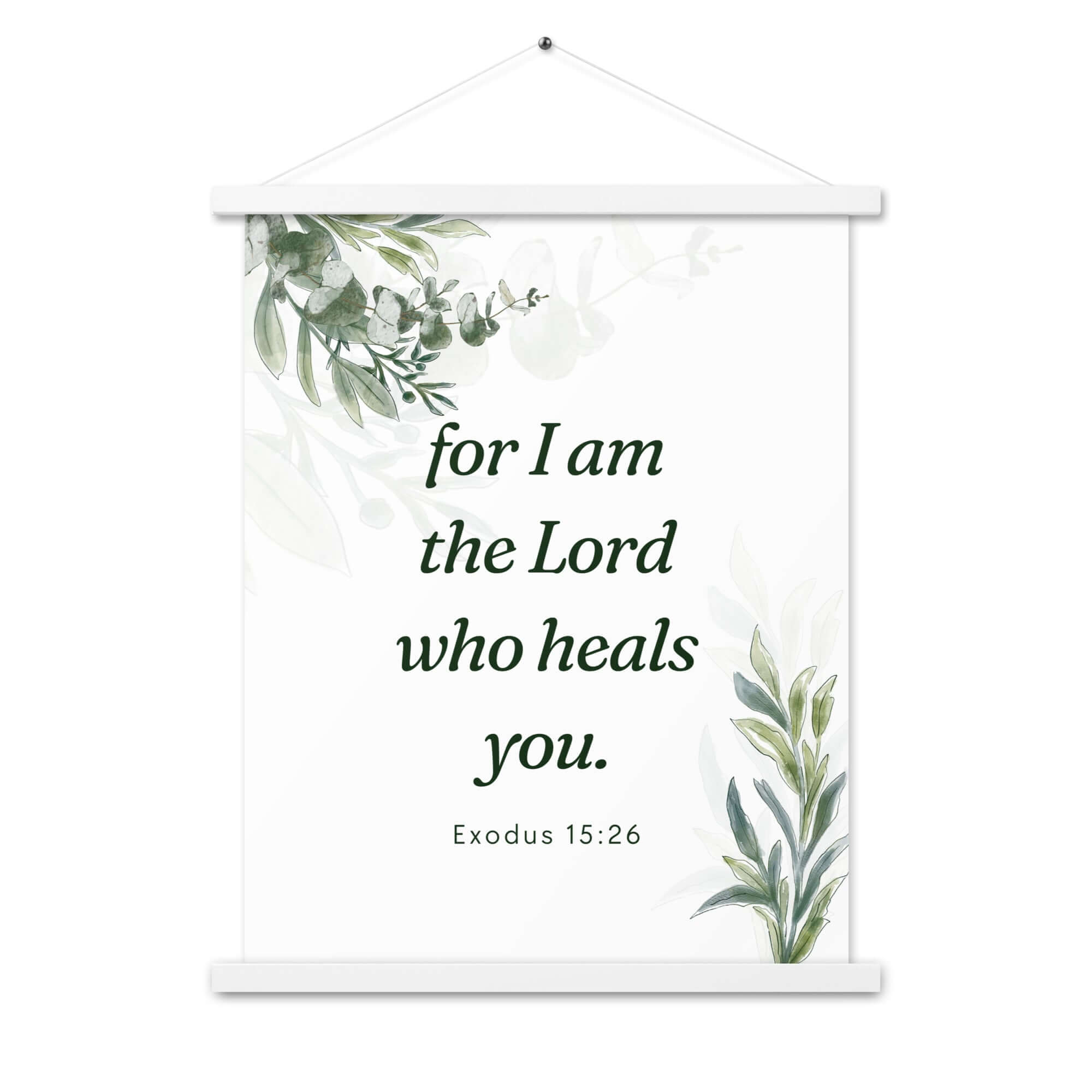 Exodus 15:26 Bible Verse, Gods voice Enhanced Matte Paper Poster With Hanger